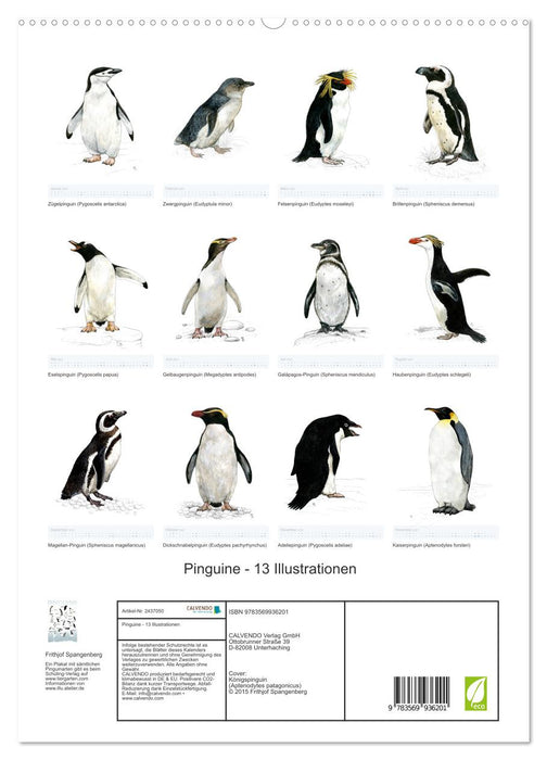 Pinguine - 13 Illustrationen (CALVENDO Premium Wandkalender 2027)