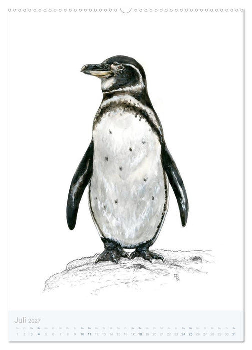 Pinguine - 13 Illustrationen (CALVENDO Premium Wandkalender 2027)
