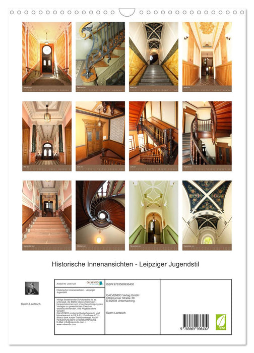 Historische Innenansichten - Leipziger Jugendstil (CALVENDO Wandkalender 2027)
