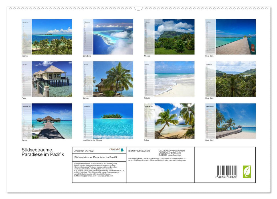 Südseeträume. Paradiese im Pazifik (CALVENDO Premium Wandkalender 2027)