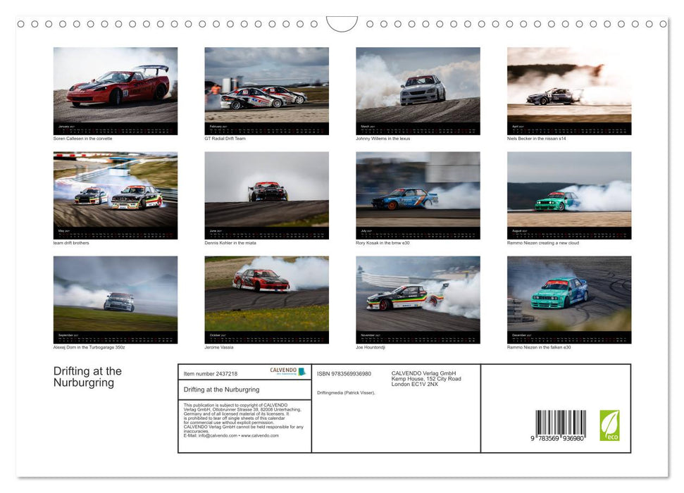 Drifting at the Nurburgring (CALVENDO Monthly Calendar 2027)