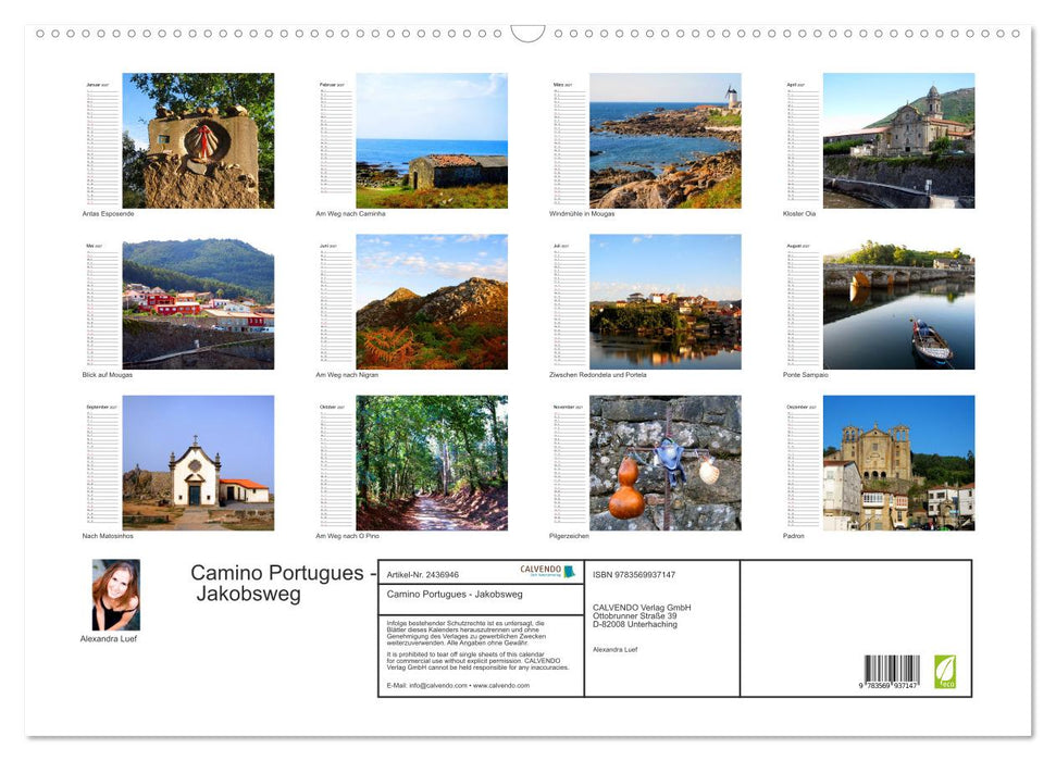 Camino Portugues - Jakobsweg (CALVENDO Wandkalender 2027)