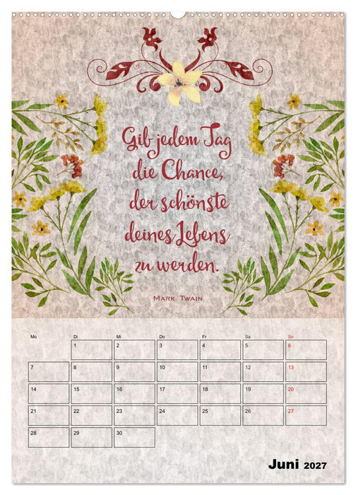Lebensweisheiten zum Reflektieren (CALVENDO Premium Wandkalender 2027)