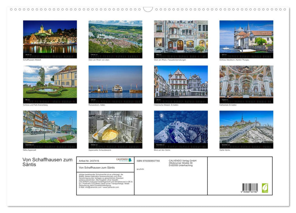 Von Schaffhausen zum Säntis (CALVENDO Wandkalender 2027)