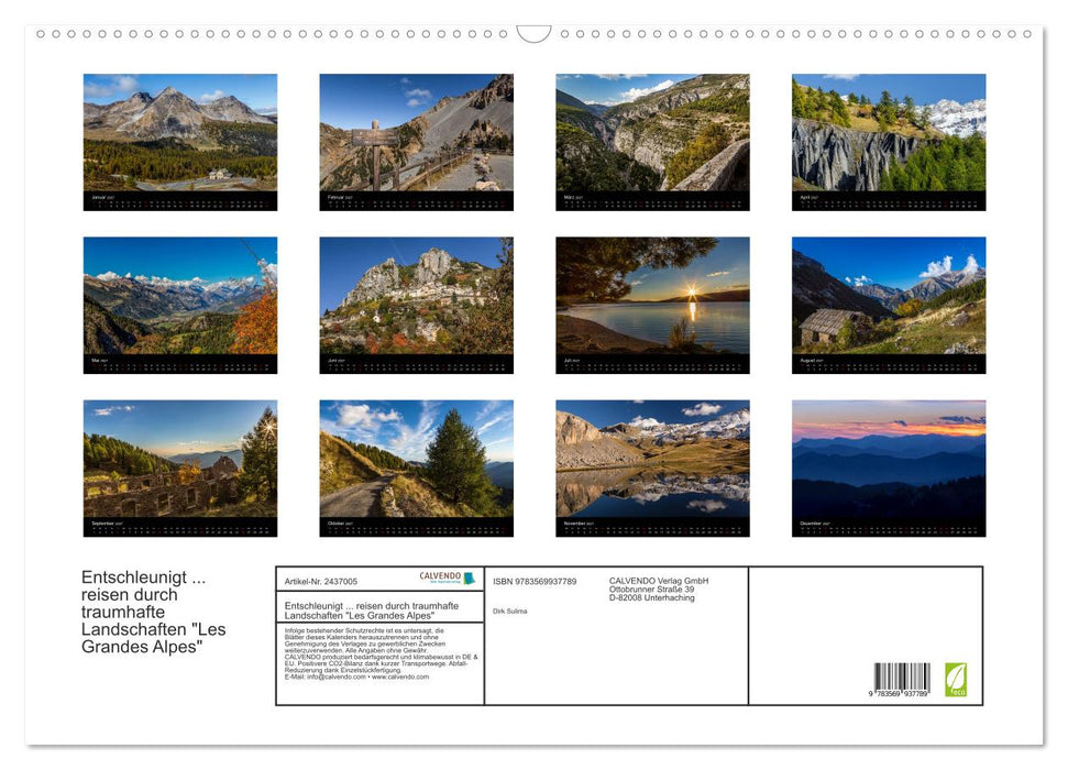 Entschleunigt... reisen durch traumhafte Landschaften "Les Grandes Alpes" (CALVENDO Wandkalender 2027)