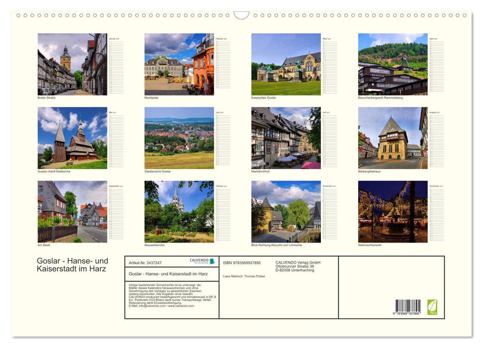 Goslar - Hanse- und Kaiserstadt im Harz (CALVENDO Wandkalender 2027)