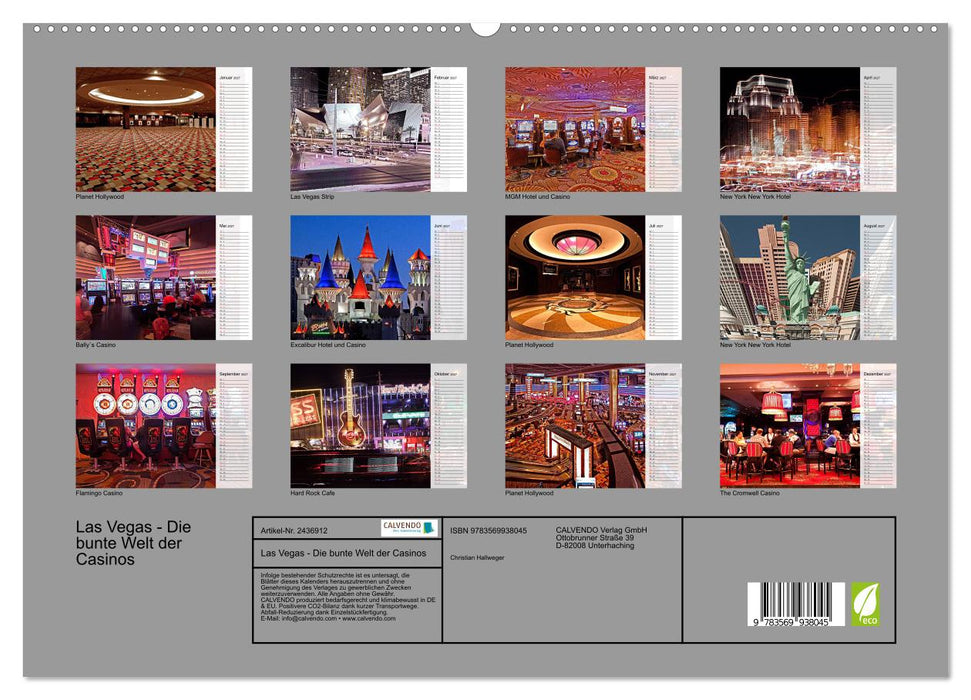 Las Vegas - Die bunte Welt der Casinos (CALVENDO Premium Wandkalender 2027)