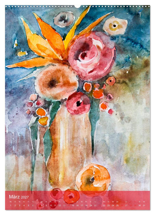 Karl Sock Blumenaquarelle (CALVENDO Wandkalender 2027)