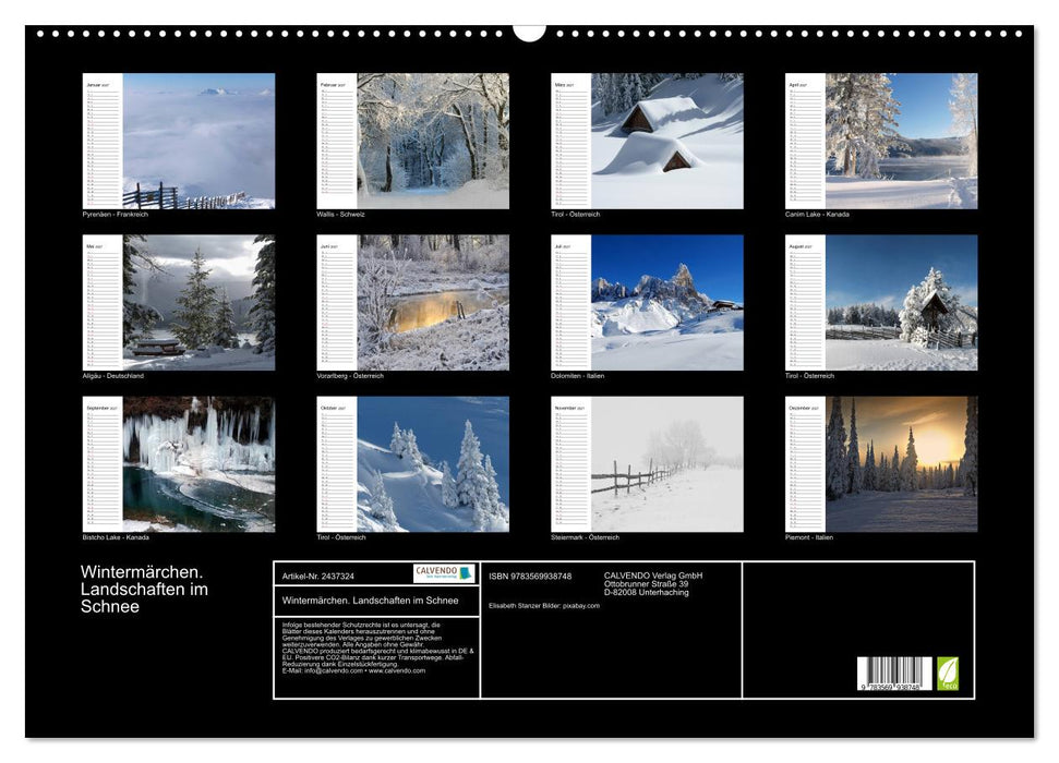 Wintermärchen. Landschaften im Schnee (CALVENDO Wandkalender 2027)