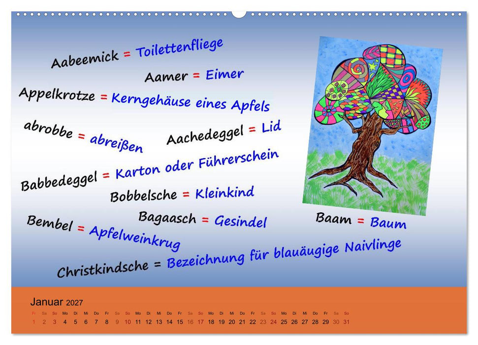 De Hessisch-Kalenner - hessisch babbele lerne in aam Johr (CALVENDO Premium Wandkalender 2027)