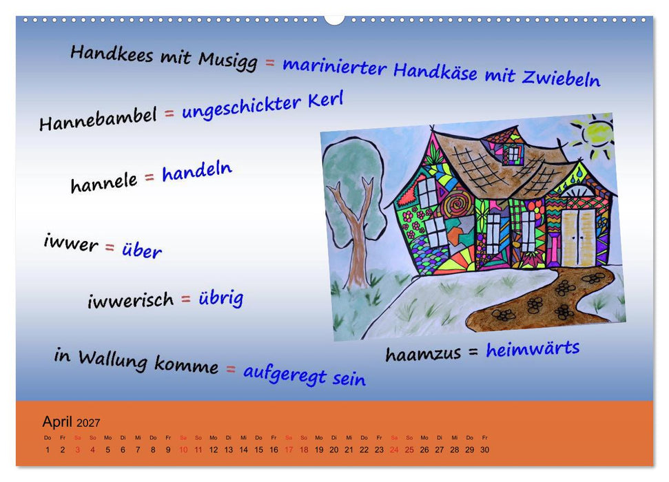 De Hessisch-Kalenner - hessisch babbele lerne in aam Johr (CALVENDO Premium Wandkalender 2027)