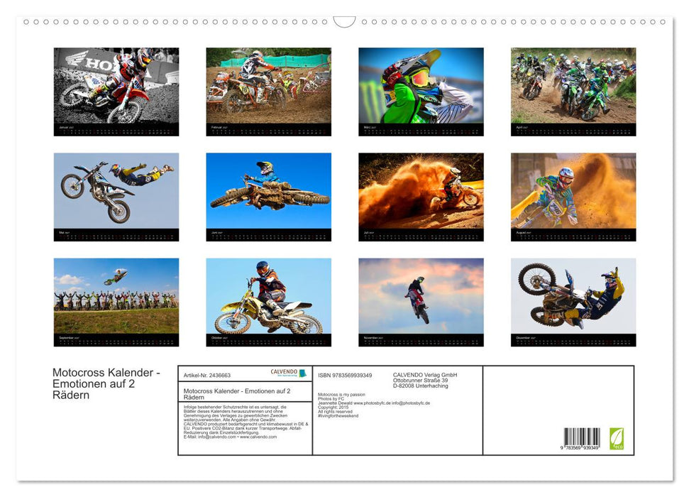 Motocross Kalender - Emotionen auf 2 Rädern (CALVENDO Wandkalender 2027)
