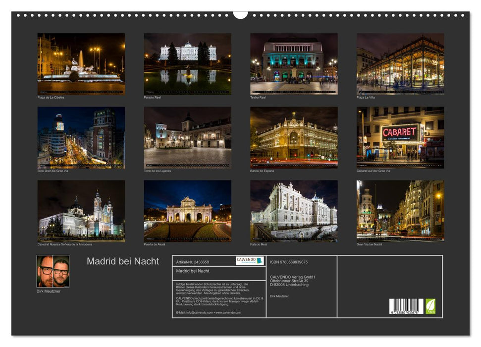 Madrid bei Nacht (CALVENDO Wandkalender 2027)
