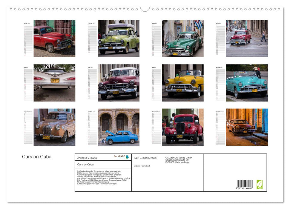 Cars on Cuba (CALVENDO Wandkalender 2027)