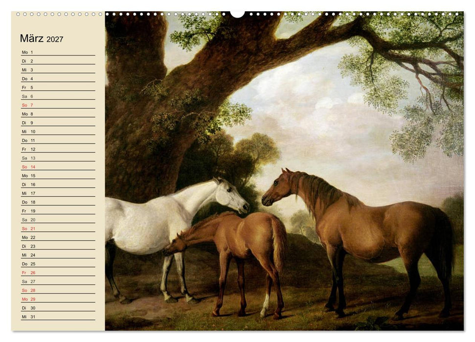 Pferde-Ölgemälde. Die Kunst der alten Meister (CALVENDO Wandkalender 2027)