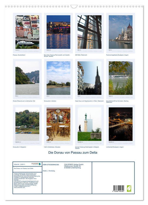 Die Donau von Passau zum Delta (CALVENDO Wandkalender 2027)