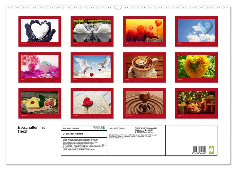 Botschaften mit Herz! (CALVENDO Wandkalender 2027)