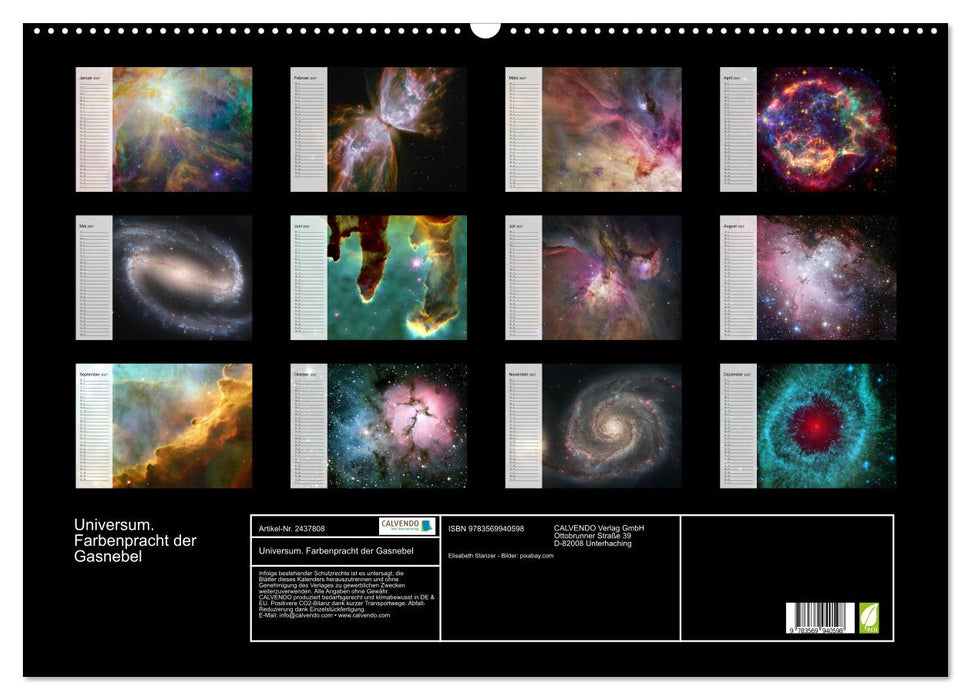 Universum. Farbenpracht der Gasnebel (CALVENDO Wandkalender 2027)