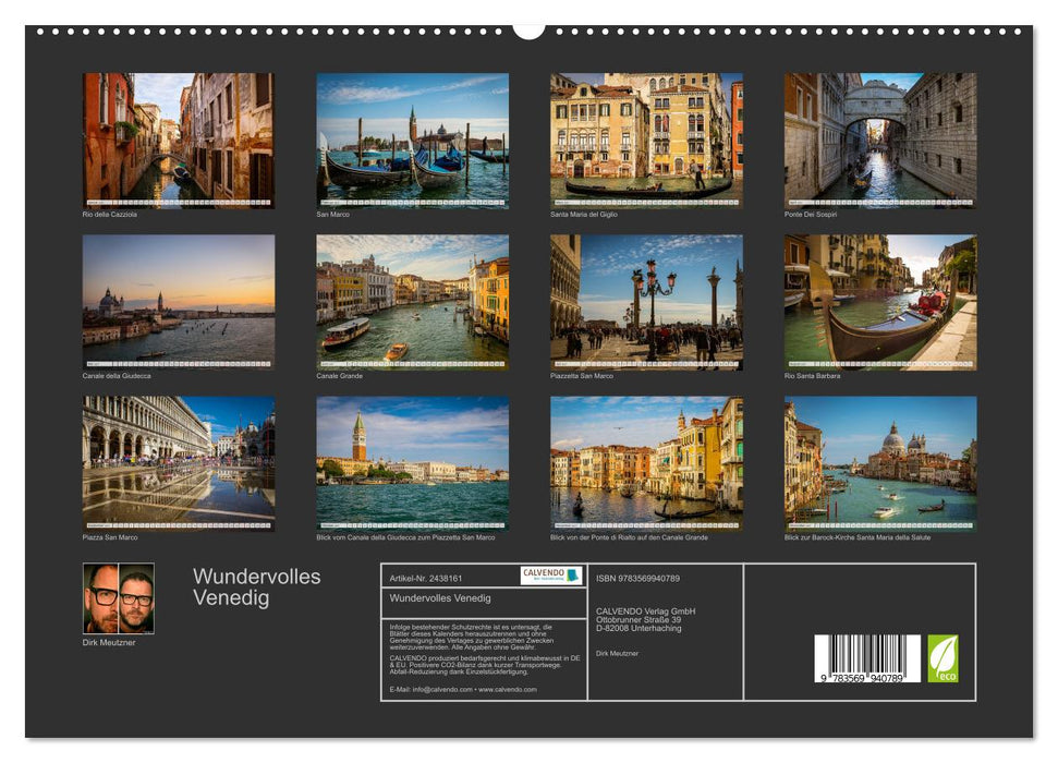 Wundervolles Venedig (CALVENDO Premium Wandkalender 2027)