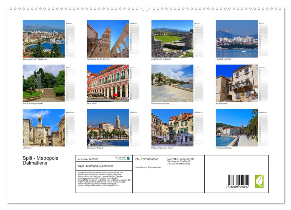 Split - Metropole Dalmatiens (CALVENDO Premium Wandkalender 2027)