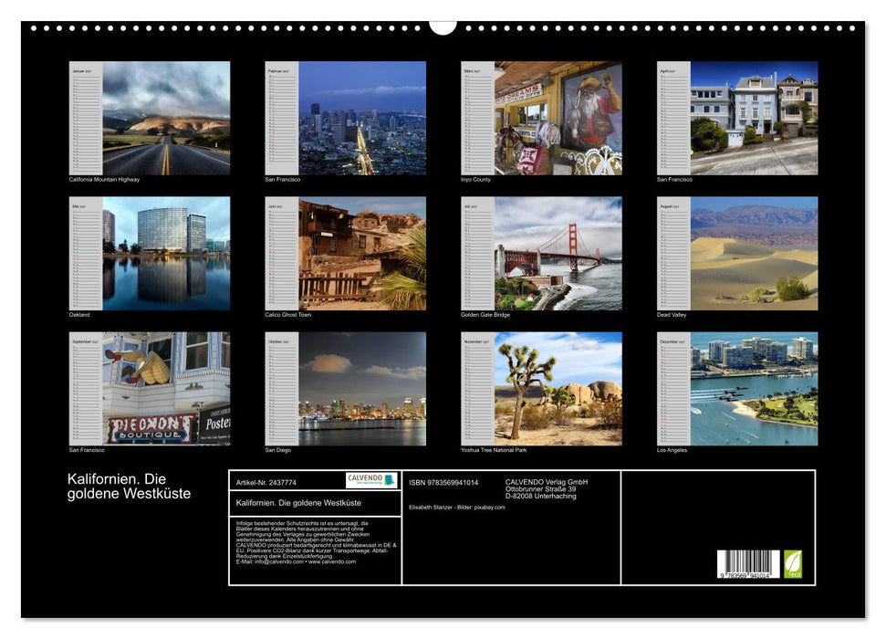 Kalifornien. Die goldene Westküste (CALVENDO Wandkalender 2027)