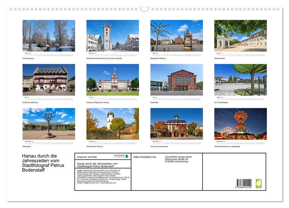 Hanau durch die Jahreszeiten vom Stadtfotograf Petrus Bodenstaff (CALVENDO Wandkalender 2027)