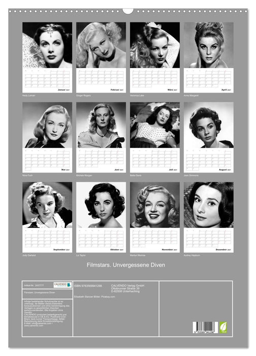 Filmstars. Unvergessene Diven (CALVENDO Wandkalender 2027)