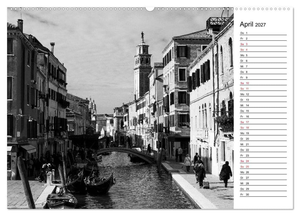 Venedig schwarz-weiß (CALVENDO Wandkalender 2027)