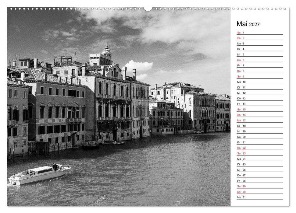 Venedig schwarz-weiß (CALVENDO Wandkalender 2027)