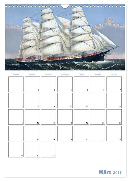 Segelschiffe - mit Planerfunktion (CALVENDO Wandkalender 2027)
