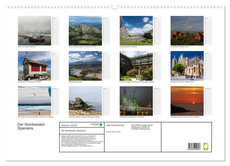 Der Nordwesten Spaniens (CALVENDO Wandkalender 2027)