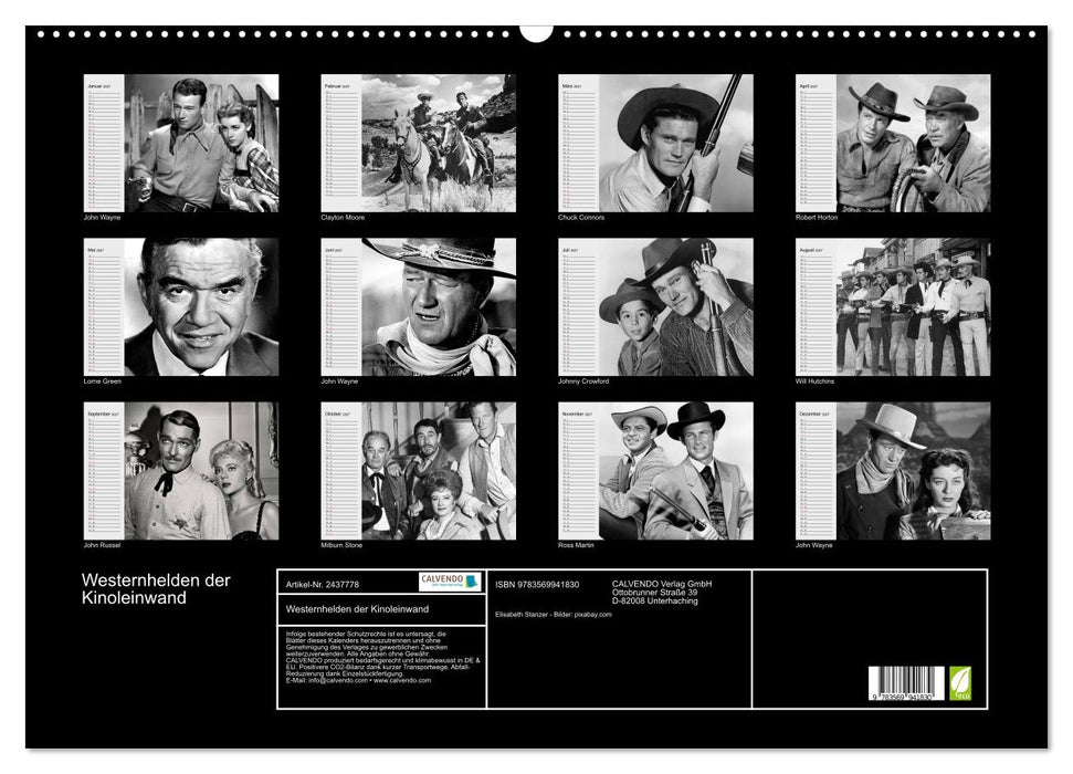 Westernhelden der Kinoleinwand (CALVENDO Wandkalender 2027)