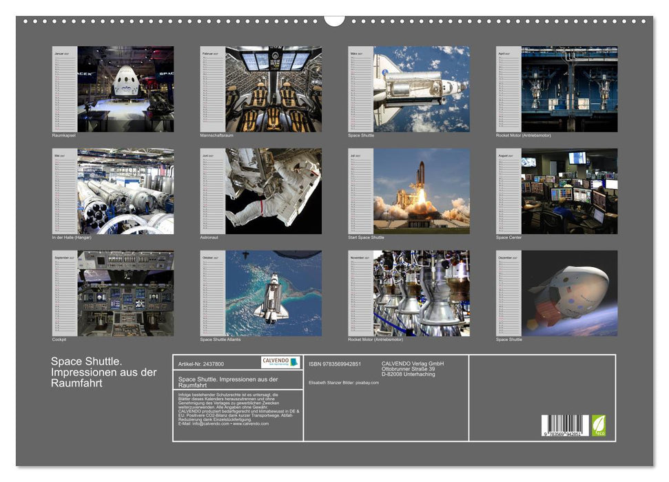 Space Shuttle. Impressionen aus der Raumfahrt (CALVENDO Wandkalender 2027)