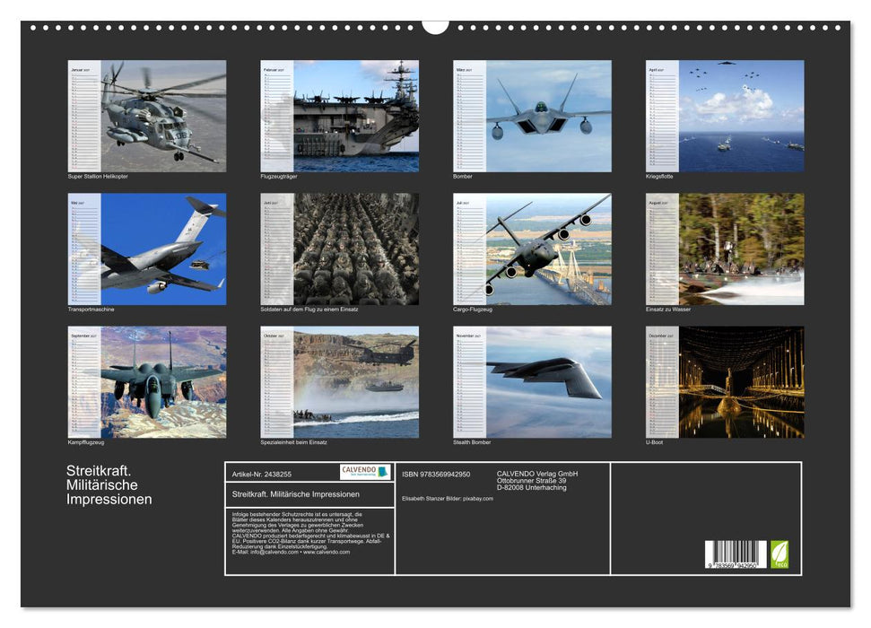 Streitkraft. Militärische Impressionen (CALVENDO Wandkalender 2027)