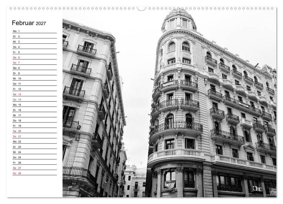 Barcelona Schwarz / Weiß Impressionen (CALVENDO Wandkalender 2027)