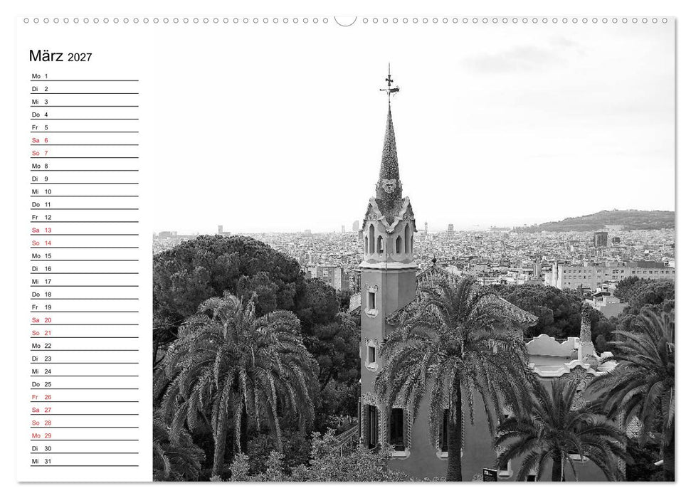 Barcelona Schwarz / Weiß Impressionen (CALVENDO Wandkalender 2027)