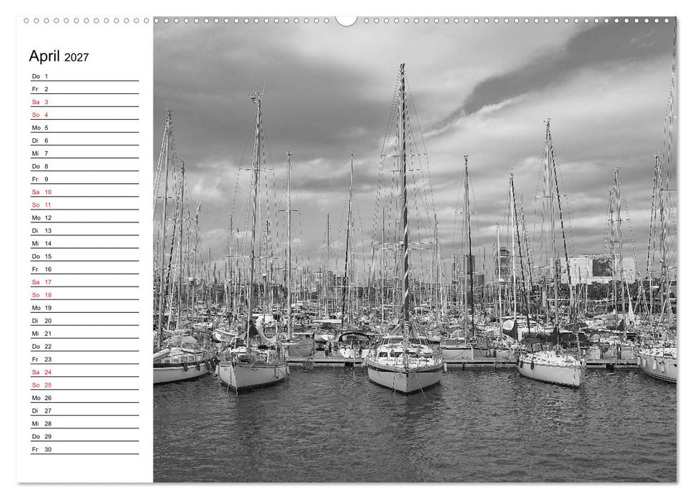 Barcelona Schwarz / Weiß Impressionen (CALVENDO Wandkalender 2027)