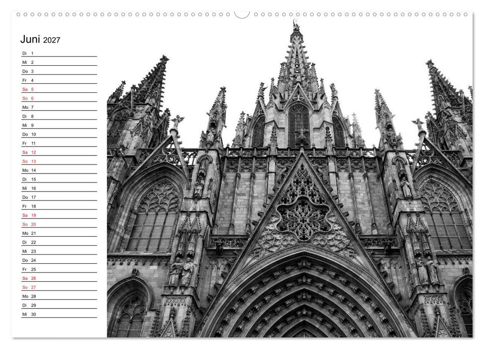 Barcelona Schwarz / Weiß Impressionen (CALVENDO Wandkalender 2027)