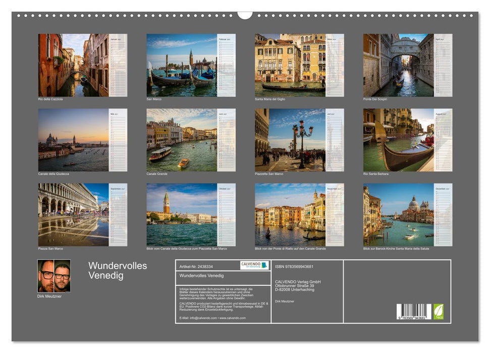 Wundervolles Venedig (CALVENDO Wandkalender 2027)