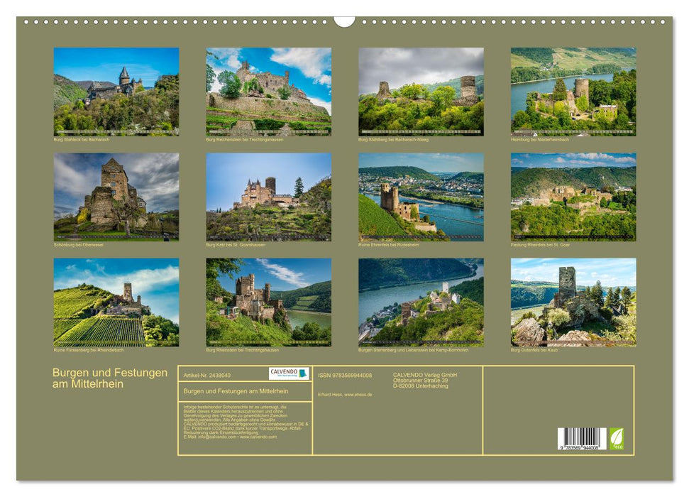 Burgen und Festungen am Mittelrhein (CALVENDO Wandkalender 2027)