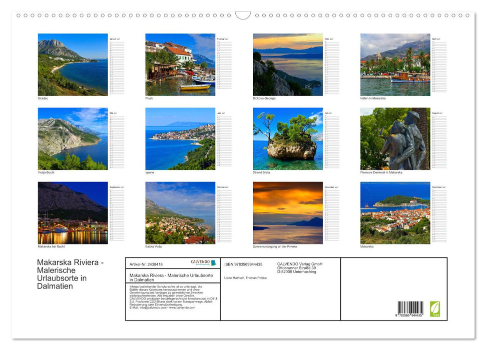 Makarska Riviera - Malerische Urlaubsorte in Dalmatien (CALVENDO Wandkalender 2027)
