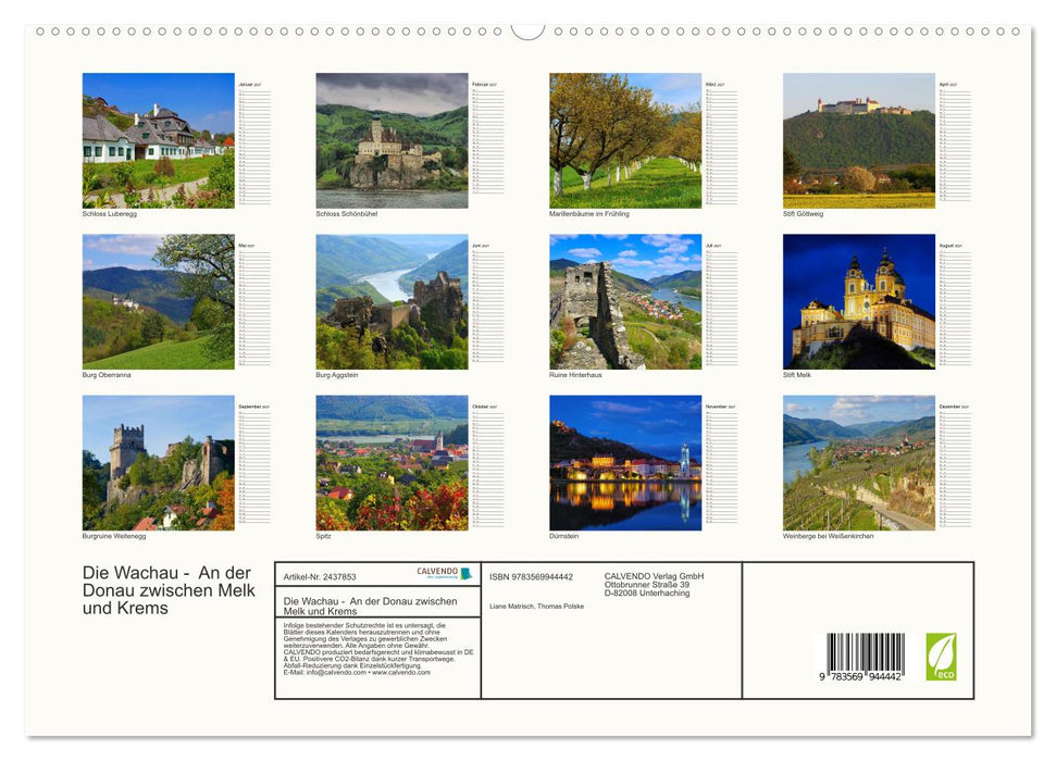 Die Wachau - An der Donau zwischen Melk und Krems (CALVENDO Premium Wandkalender 2027)