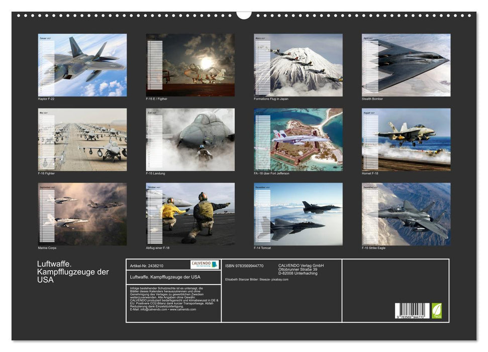 Luftwaffe. Kampfflugzeuge der USA (CALVENDO Wandkalender 2027)