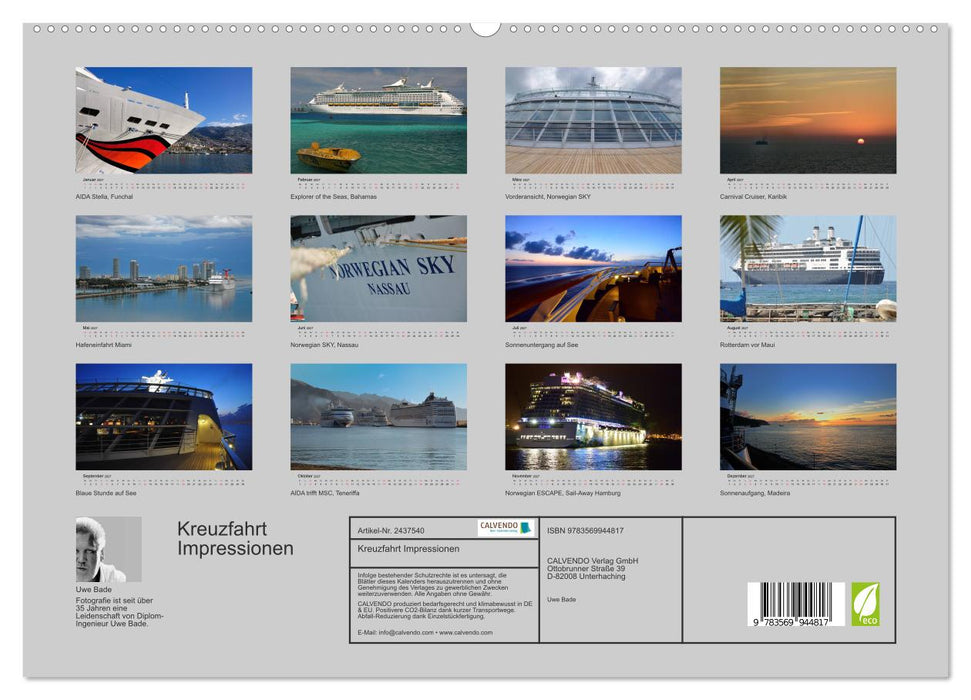 Kreuzfahrt Impressionen (CALVENDO Premium Wandkalender 2027)