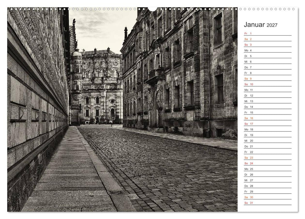 Dresden Schwarz-Weiß (CALVENDO Premium Wandkalender 2027)