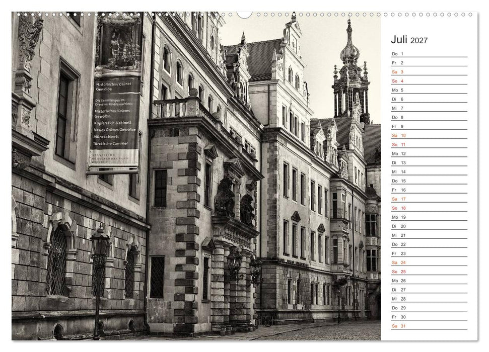 Dresden Schwarz-Weiß (CALVENDO Premium Wandkalender 2027)