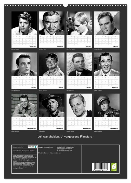 Leinwandhelden. Unvergessene Filmstars (CALVENDO Premium Wandkalender 2027)