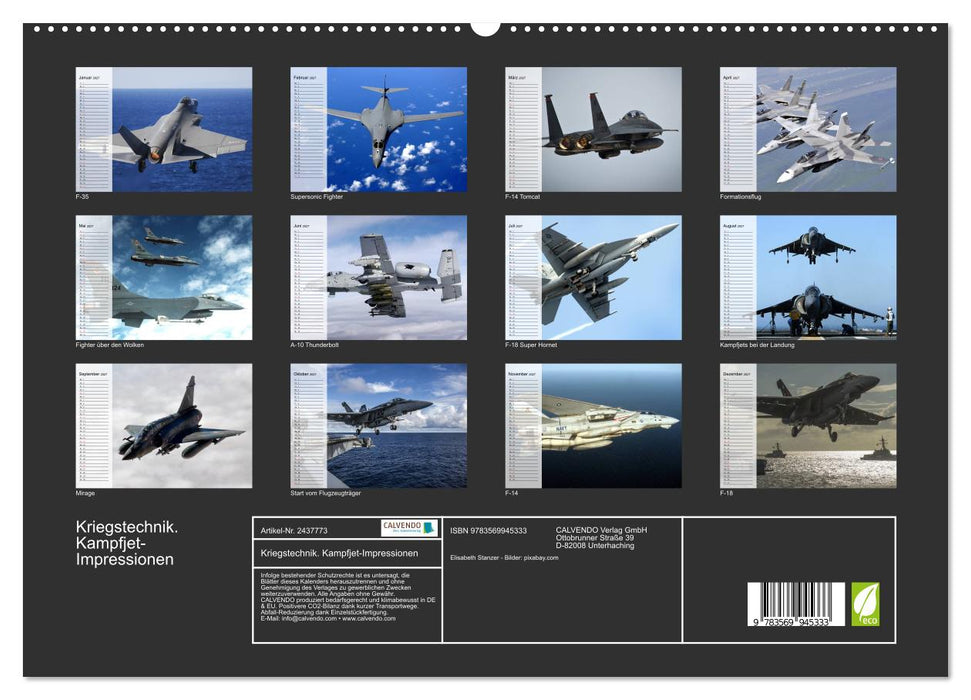 Kriegstechnik. Kampfjet-Impressionen (CALVENDO Premium Wandkalender 2027)