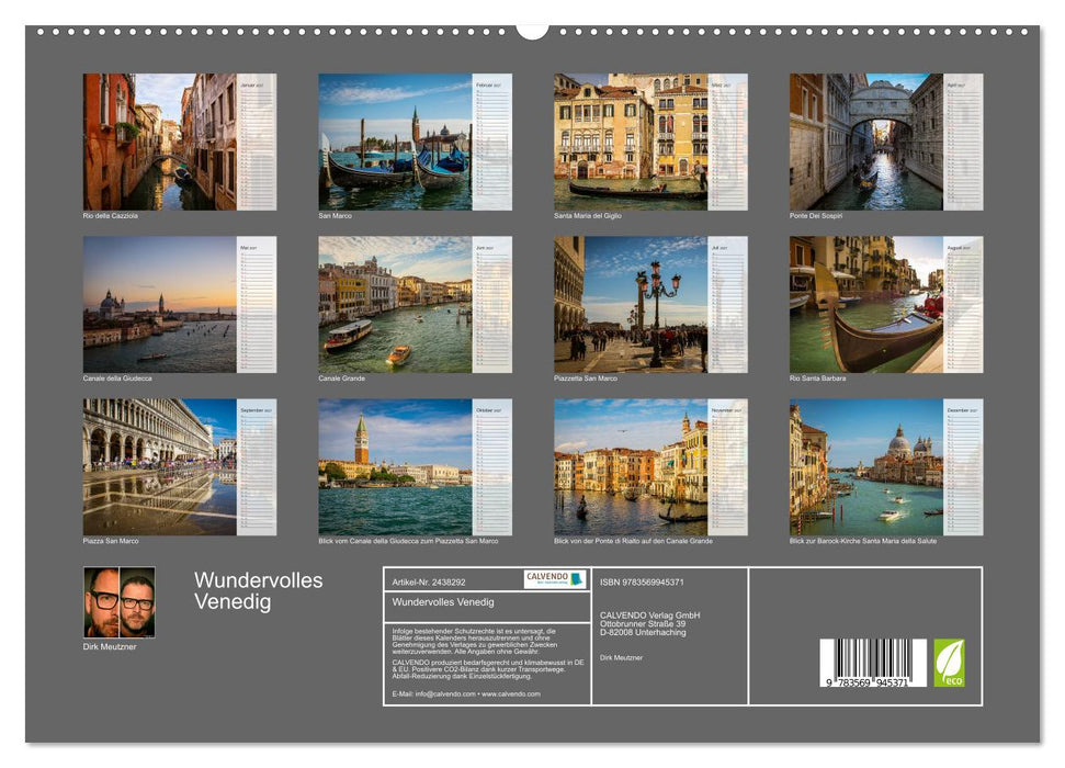 Wundervolles Venedig (CALVENDO Premium Wandkalender 2027)