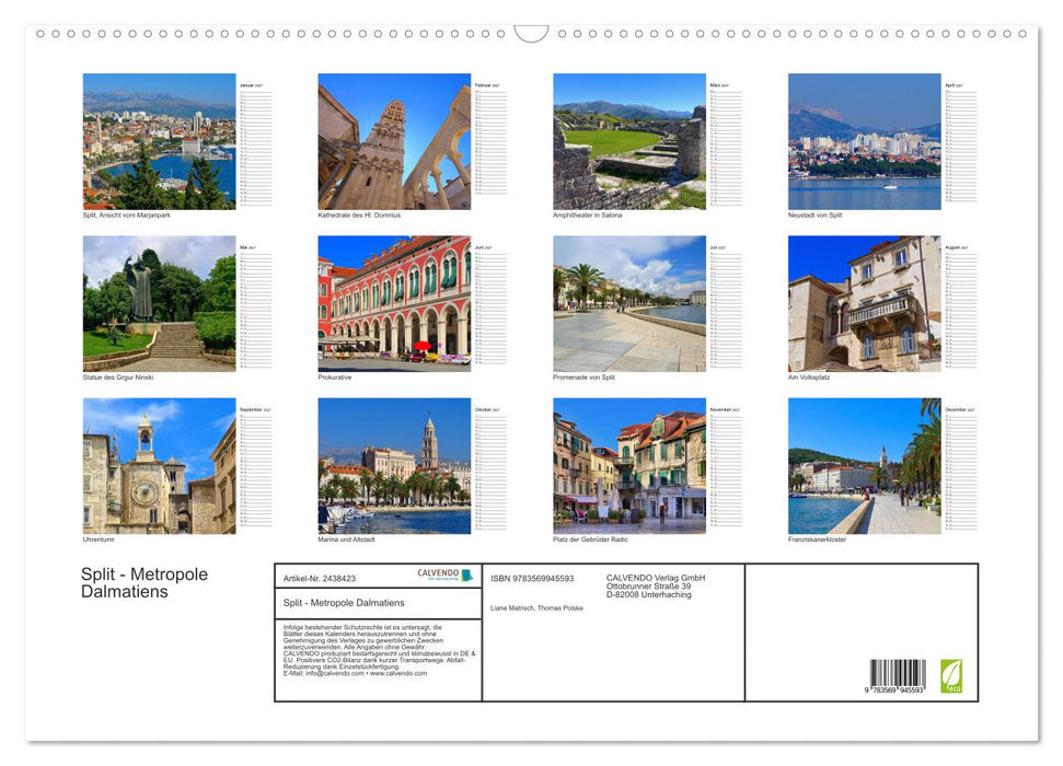 Split - Metropole Dalmatiens (CALVENDO Wandkalender 2027)